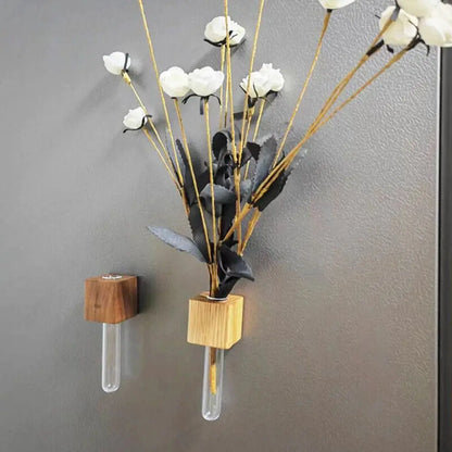 DecorBites™ Wooden Magnetic Test Tube Vase for DIY Flower Arrangement