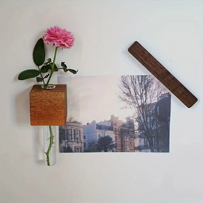 DecorBites™ Wooden Magnetic Test Tube Vase for DIY Flower Arrangement