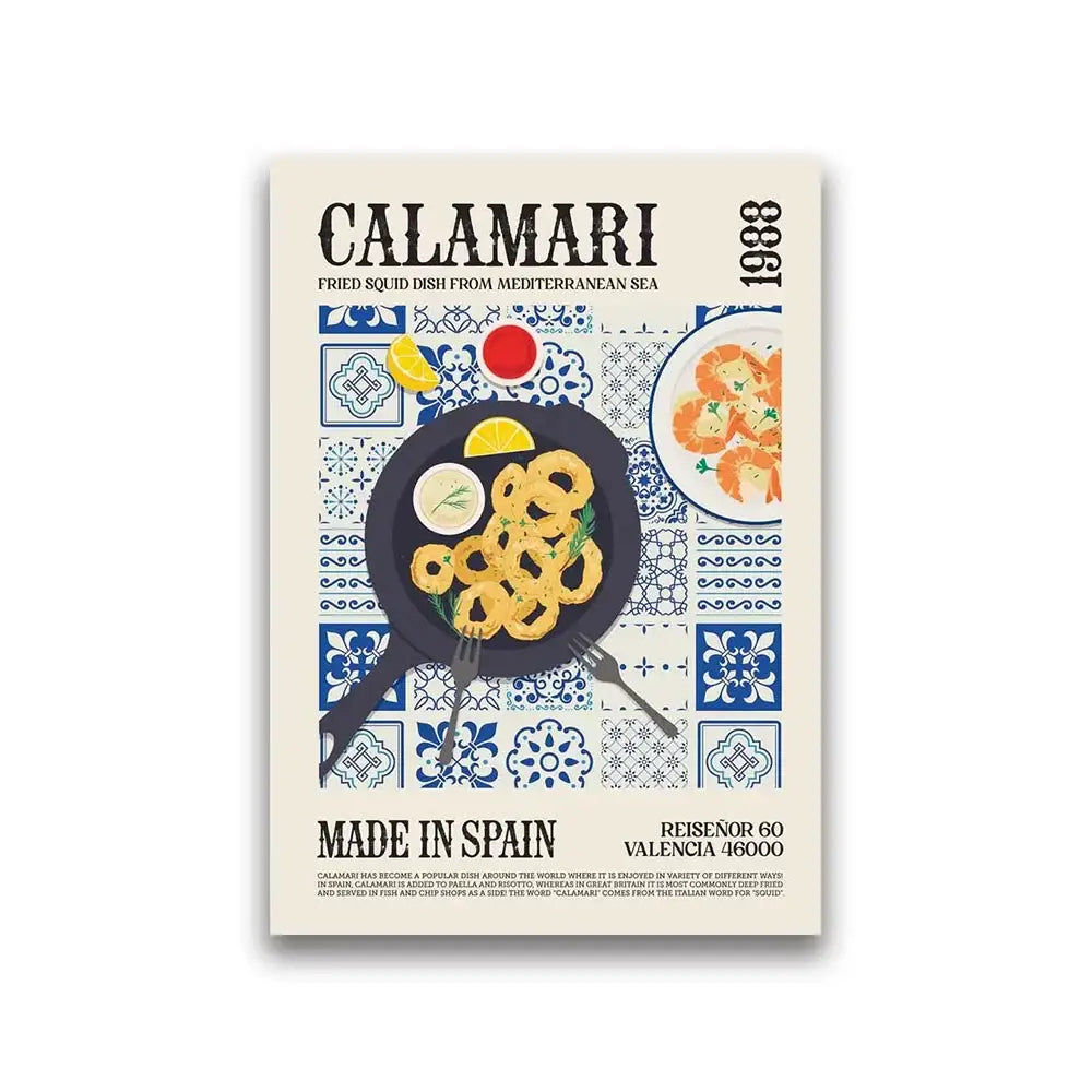 Vintage pizza world cuisine canvas print kitchen wall decor