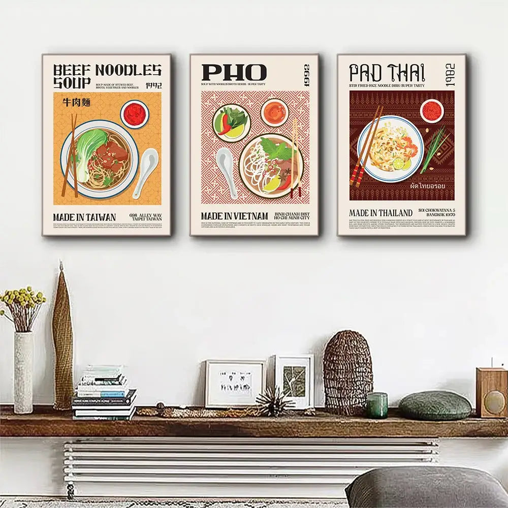 Vintage falafel world cuisine food canvas for kitchen wall decor