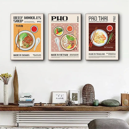 Vintage falafel world cuisine food canvas for kitchen wall decor