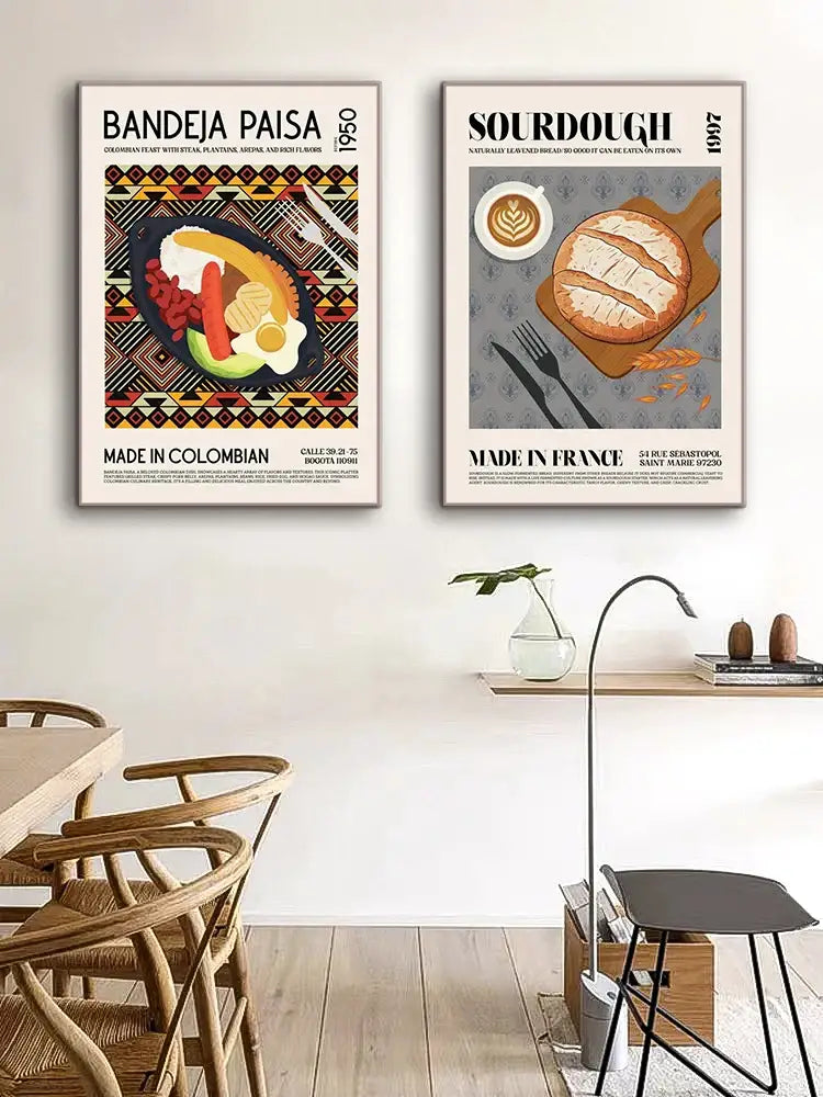 Vintage falafel world cuisine food canvas for kitchen wall decor
