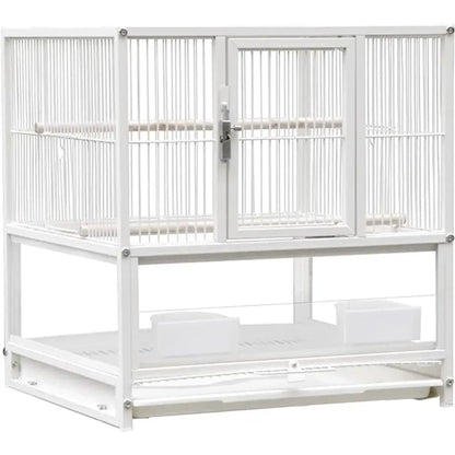 White wrought iron bird cage double door living room pet habitat