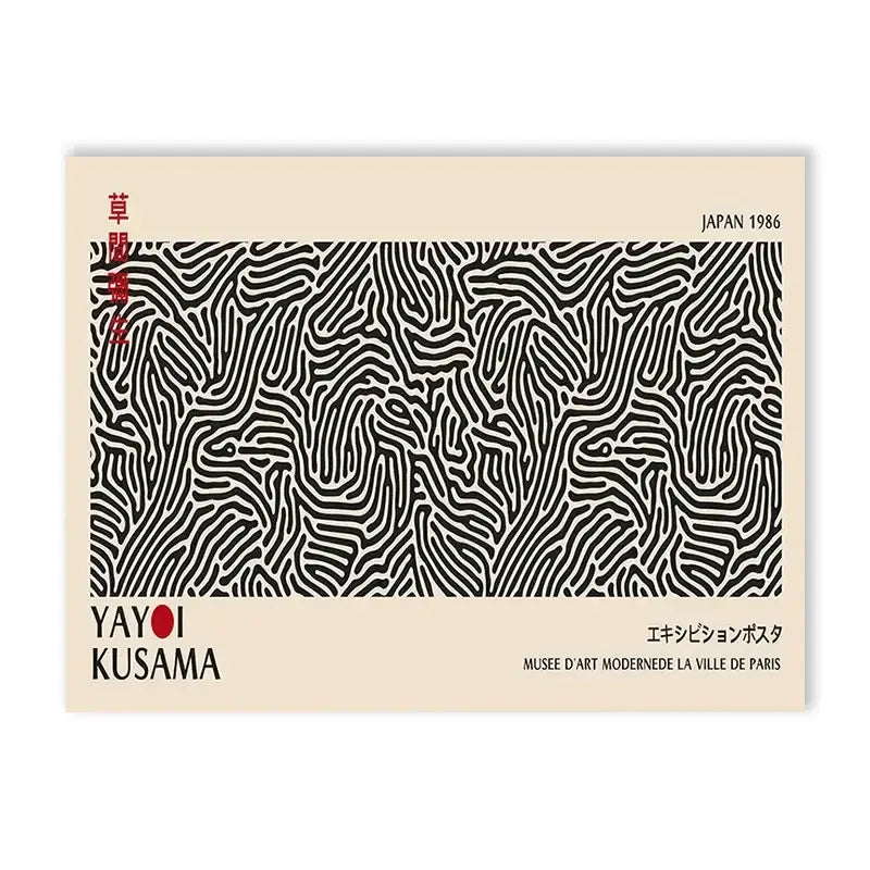 Yayoi kusama flower abstract canvas print living room wall art