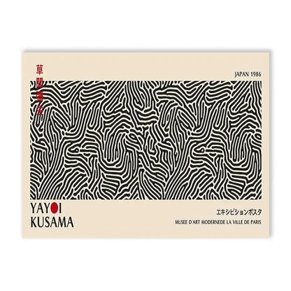 Yayoi kusama flower abstract canvas print living room wall art