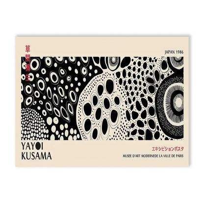 Yayoi kusama flower abstract canvas print living room wall art