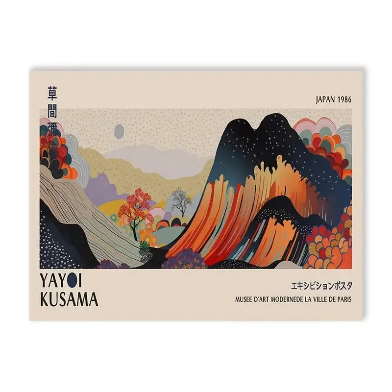 Yayoi kusama flower abstract canvas print living room wall art