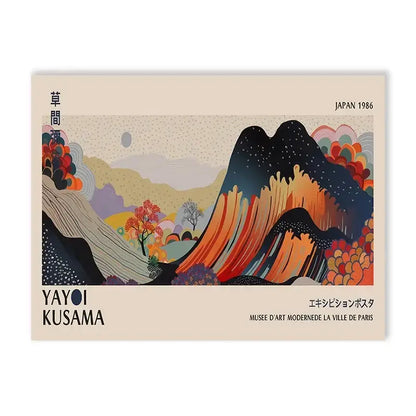 Yayoi kusama flower abstract canvas print living room wall art