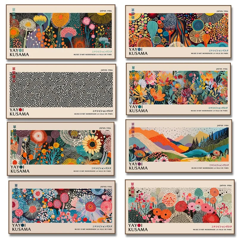 DecorBites™ Yayoi Kusama Flower Canvas Wall Art