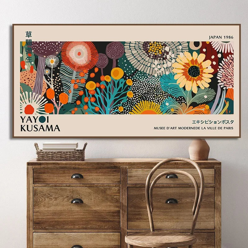 DecorBites™ Yayoi Kusama Flower Canvas Wall Art