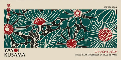 Vibrant polka dot yayoi kusama flower postcard set living room wall art