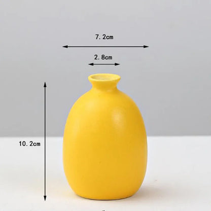 DecorBites™ Yellow Porcelain Flower Vase for Home Decor