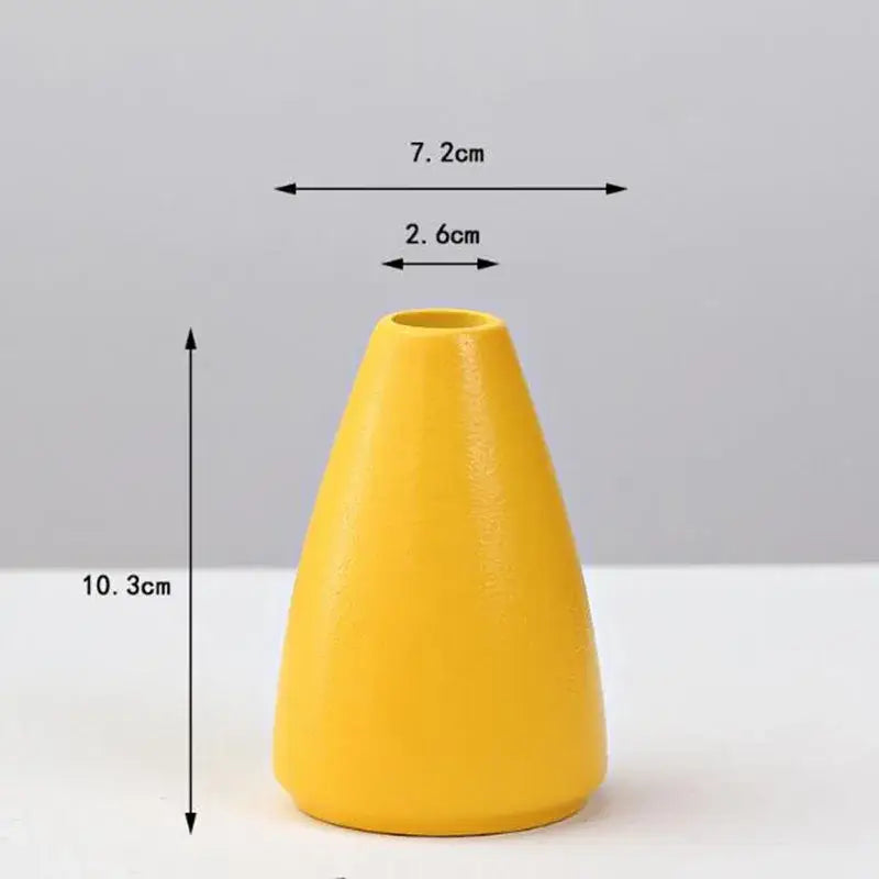 Matte yellow porcelain flower vase for living room home decor