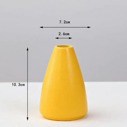 Matte yellow porcelain flower vase for living room home decor