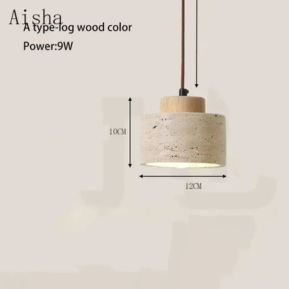 Retro off white stone led pendant – dining room chandelier
