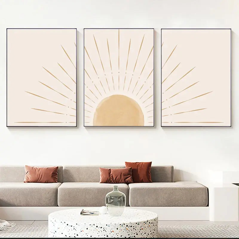 DecorBites™ Yellow Sun Rising Horizon Wall Art