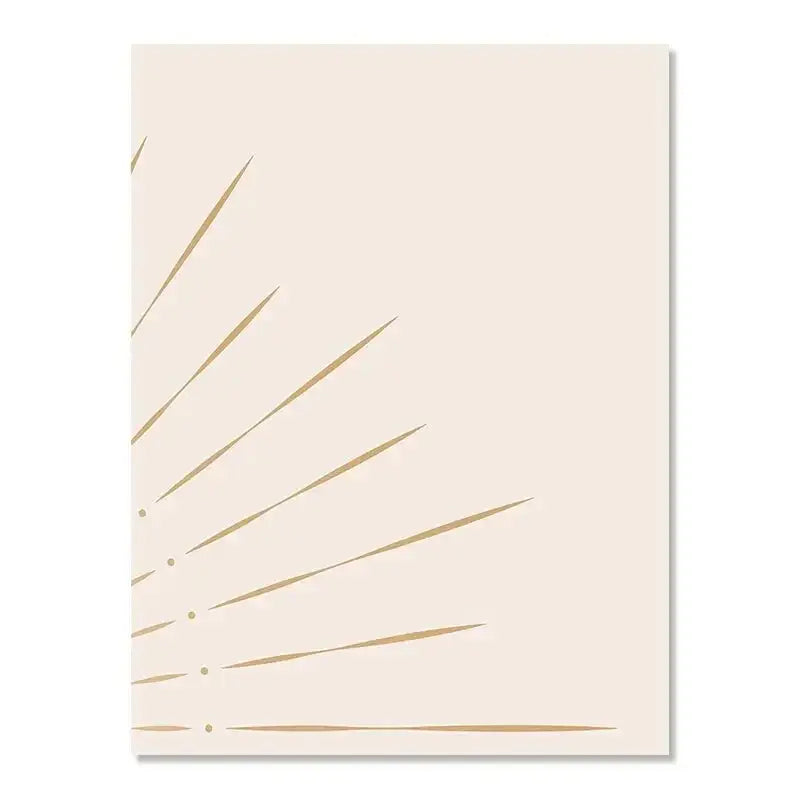 Minimalist beige & gold sun rising horizon wall art bedroom triptych