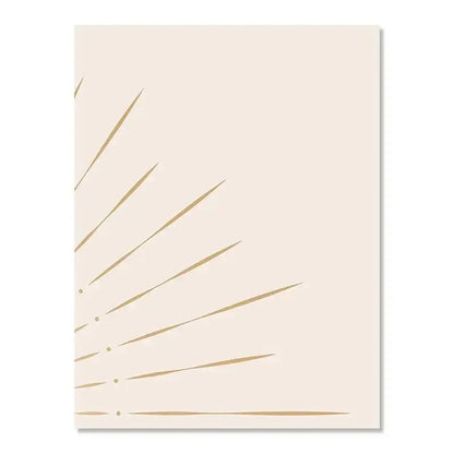 Minimalist beige & gold sun rising horizon wall art bedroom triptych