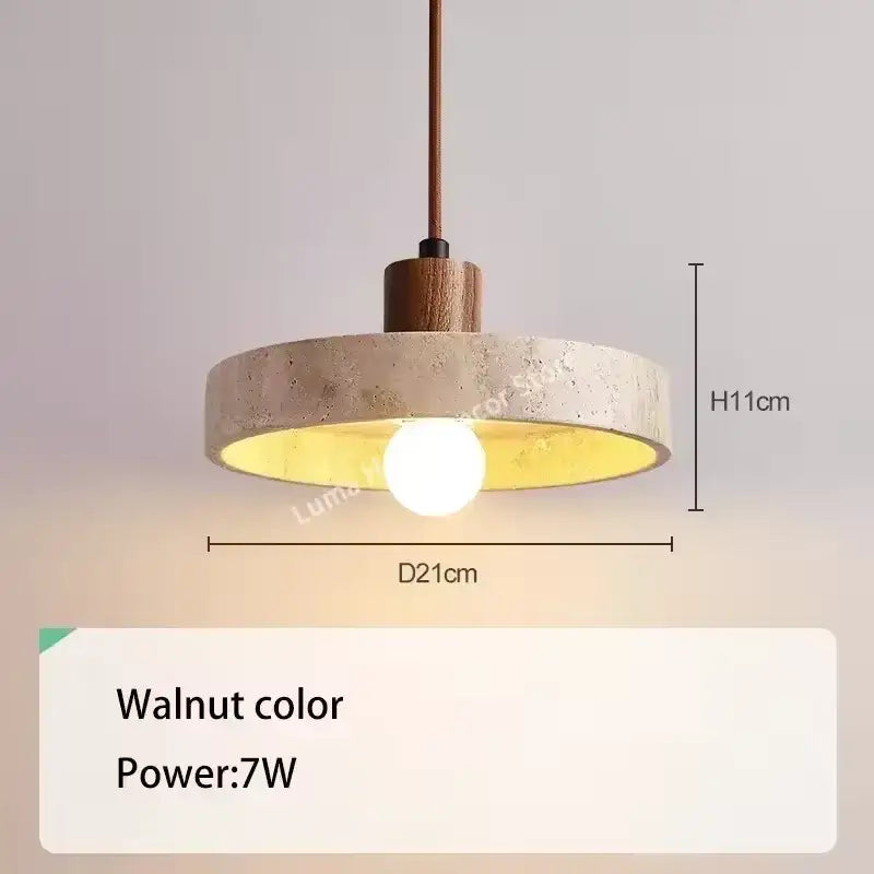 Minimalist yellow travertine stone pendant light for kitchen island