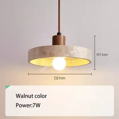 Minimalist yellow travertine stone pendant light for kitchen island