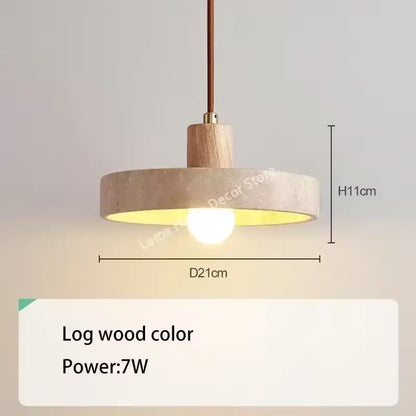 Minimalist yellow travertine stone pendant light for kitchen island