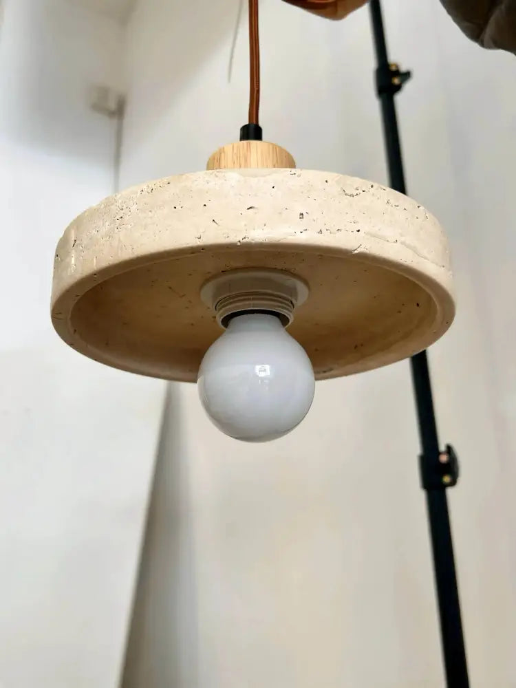 Minimalist yellow travertine stone pendant light for kitchen island