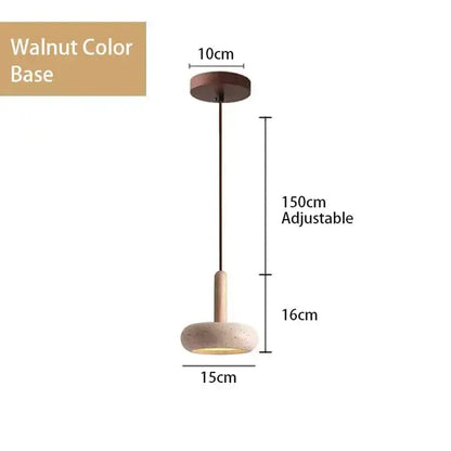Minimalist yellow travertine stone pendant light for kitchen island
