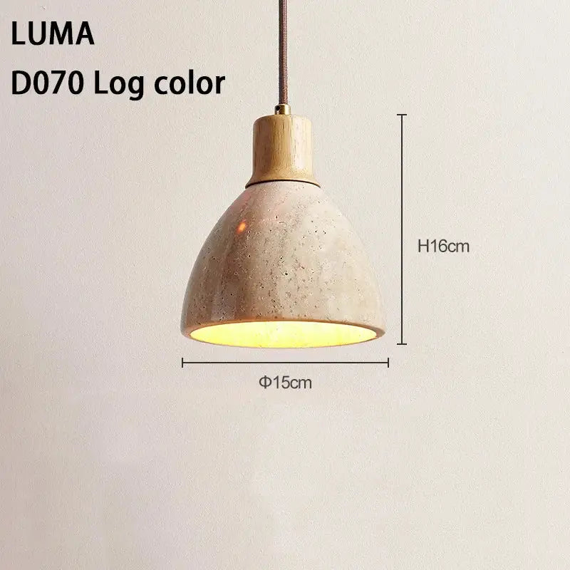 Minimalist yellow travertine stone pendant light for kitchen island