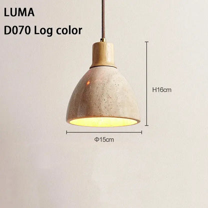 Minimalist yellow travertine stone pendant light for kitchen island