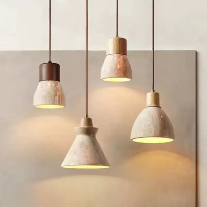 Minimalist yellow travertine stone pendant light for kitchen island