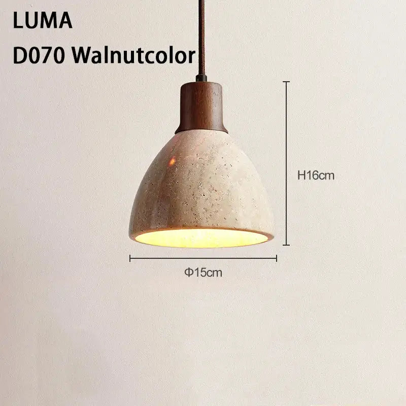 Minimalist yellow travertine stone pendant light for kitchen island