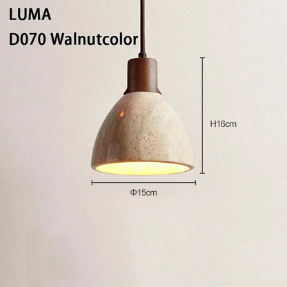 Minimalist yellow travertine stone pendant light for kitchen island
