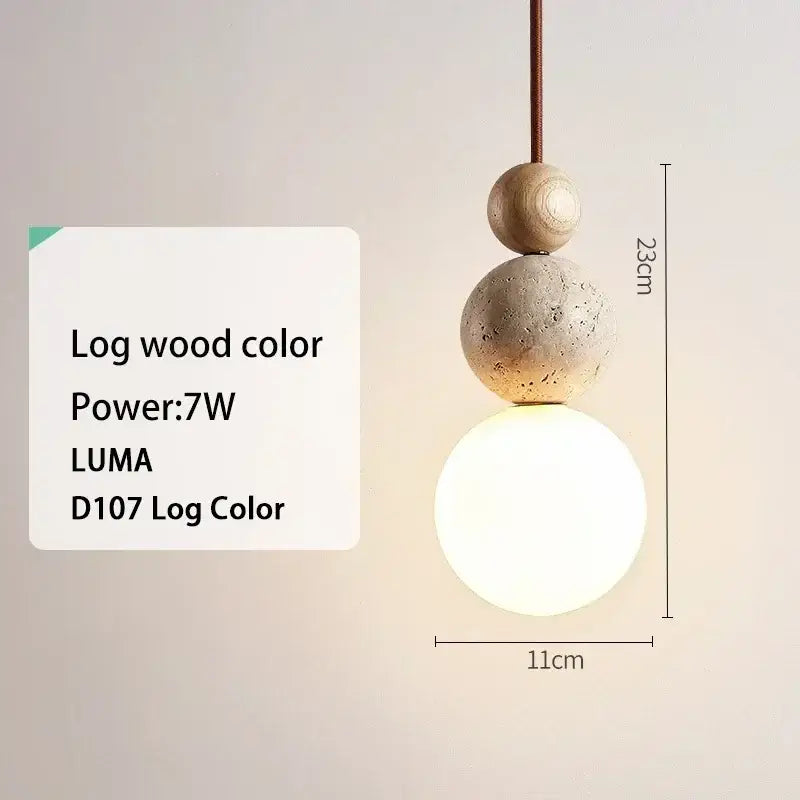 Minimalist yellow travertine stone pendant light for kitchen island