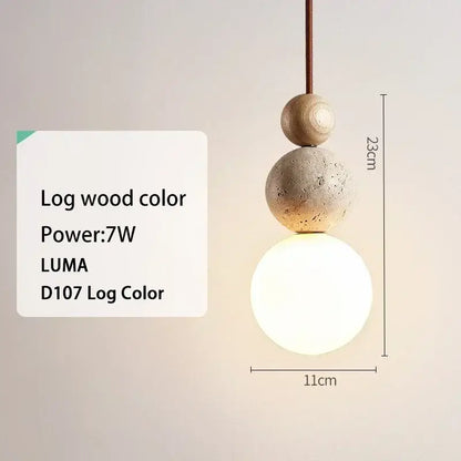 Minimalist yellow travertine stone pendant light for kitchen island
