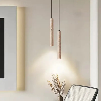 Minimalist yellow travertine stone pendant light for kitchen island