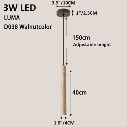 Minimalist yellow travertine stone pendant light for kitchen island