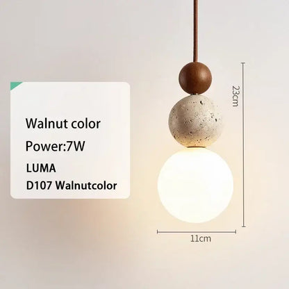 Minimalist yellow travertine stone pendant light for kitchen island
