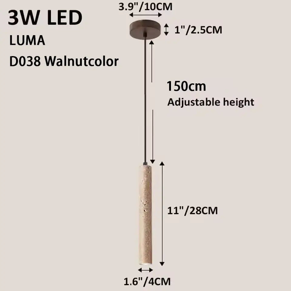 Minimalist yellow travertine stone pendant light for kitchen island