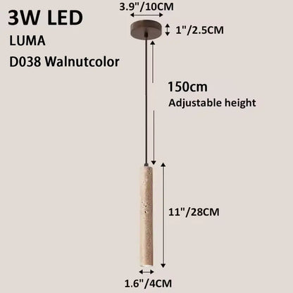 Minimalist yellow travertine stone pendant light for kitchen island