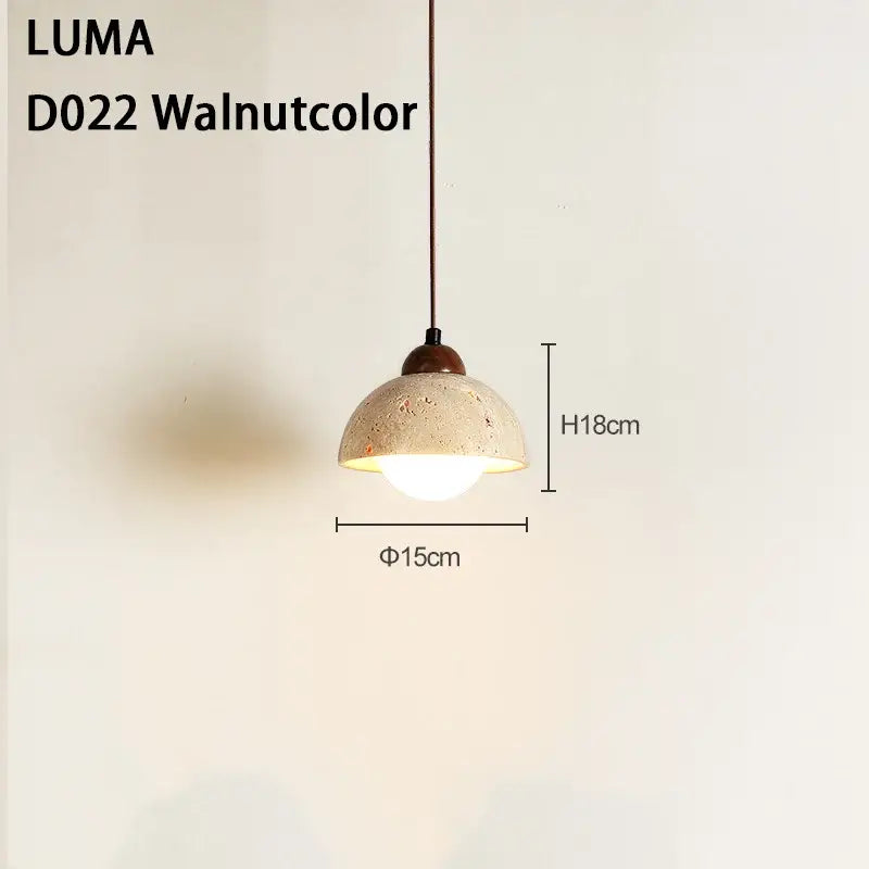 Minimalist yellow travertine stone pendant light for kitchen island