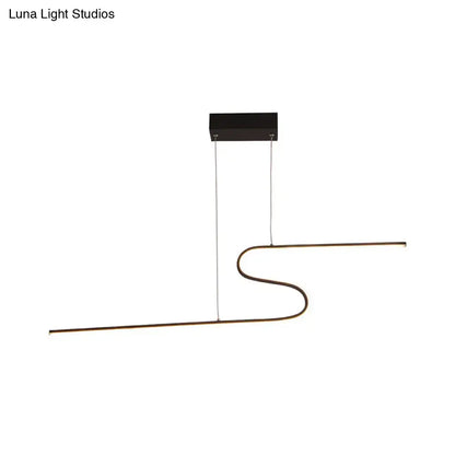 Modern minimalist black & white linear island light for dining room