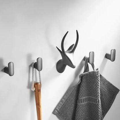 Deer head gun grey robe hooks bathroom antler towel rack