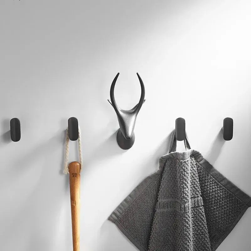 Deer head gun grey robe hooks bathroom antler towel rack