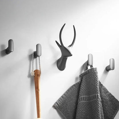 Deer head gun grey robe hooks bathroom antler towel rack