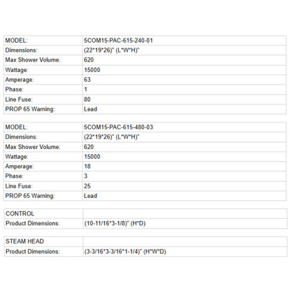 Delta 15KW Commercial Steam Boiler Package With Control & Steamhead [5COM15-PAC-615] (SAK67341)