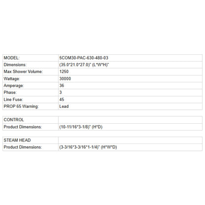 Delta 30KW Commercial Steam Generator Boiler Package With Control & Steamhead [5COM30-PAC-630] (SAK48923)
