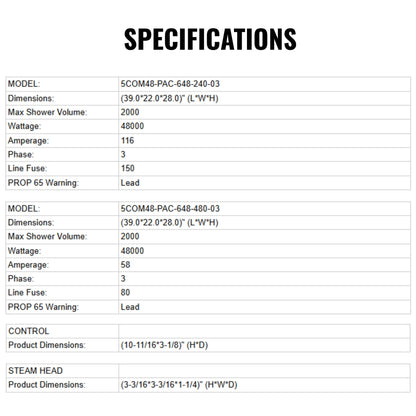 Delta 48KW Commercial Steam Generator Boiler Package With Control & Steamhead [5COM48-PAC-648] (SAK20485)