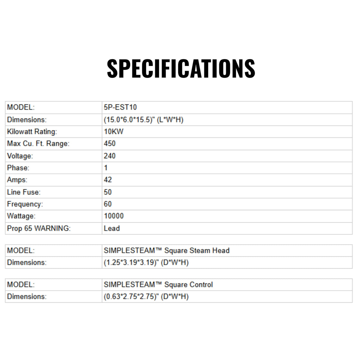 Delta SimpleSteam 10KW ES-10 Steam Generator Kit [5P-EST10] (SAK35819)