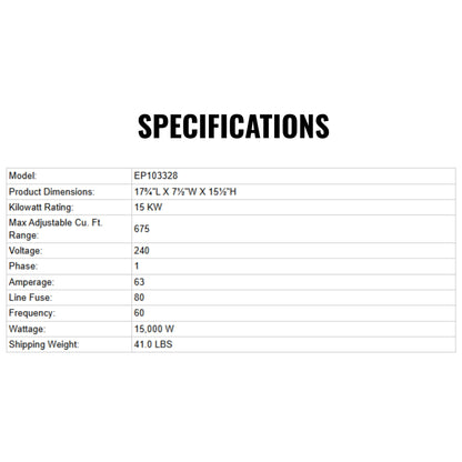 Delta SimpleSteam 15KW Steam Bath Generator [EP103328] (SAK48921)