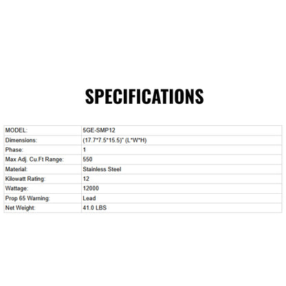 Delta SteamScape 12KW SMP12 Steam Generator [5GE-SMP12] (SAK23569)